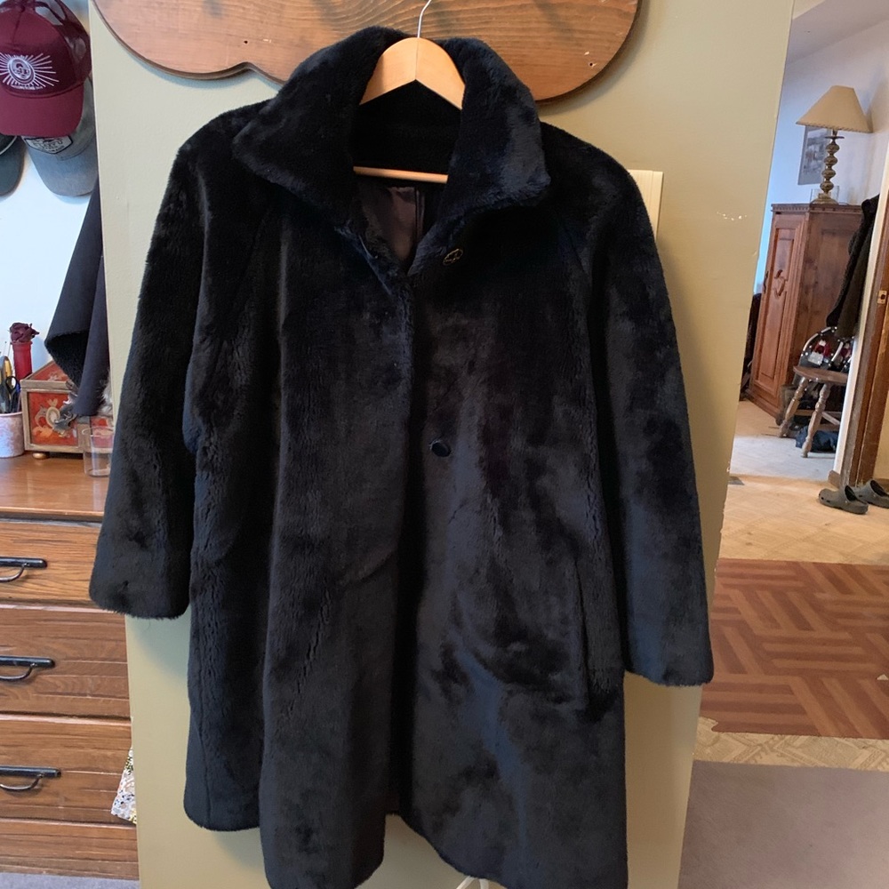 All Black Fur Mink 3/4 Length Coat